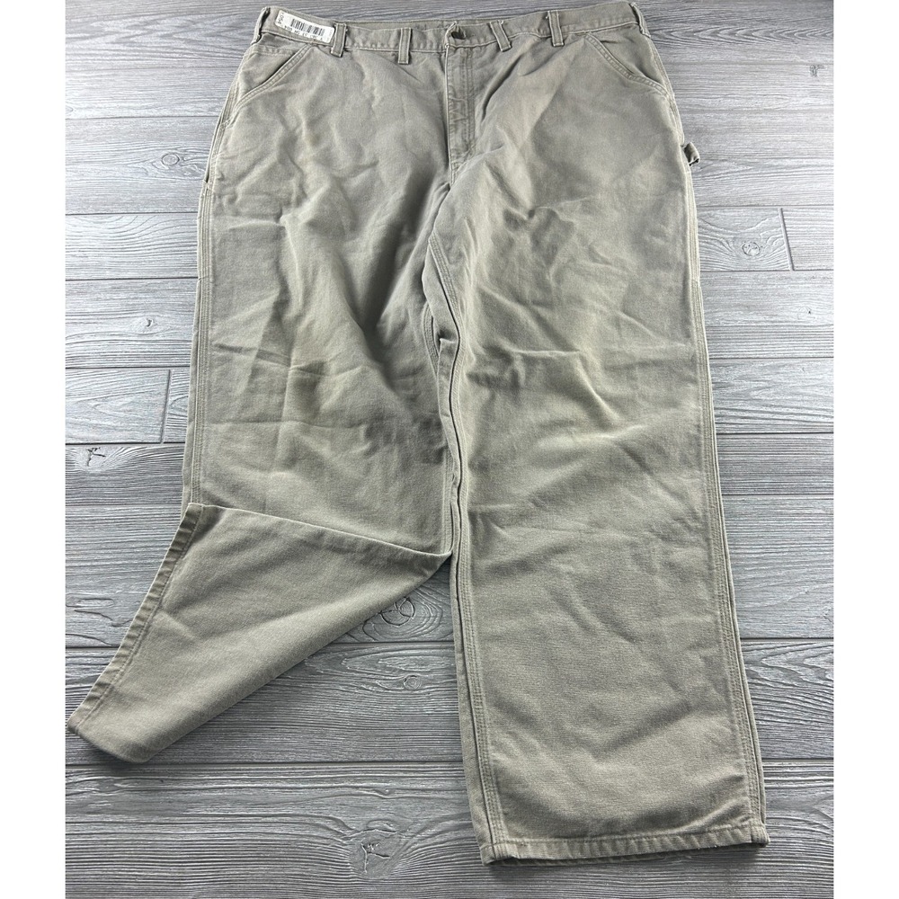 Carhartt Work Pants Khaki Relaxed Fit Mens Utility Carpenter Pants Canvas 44x30